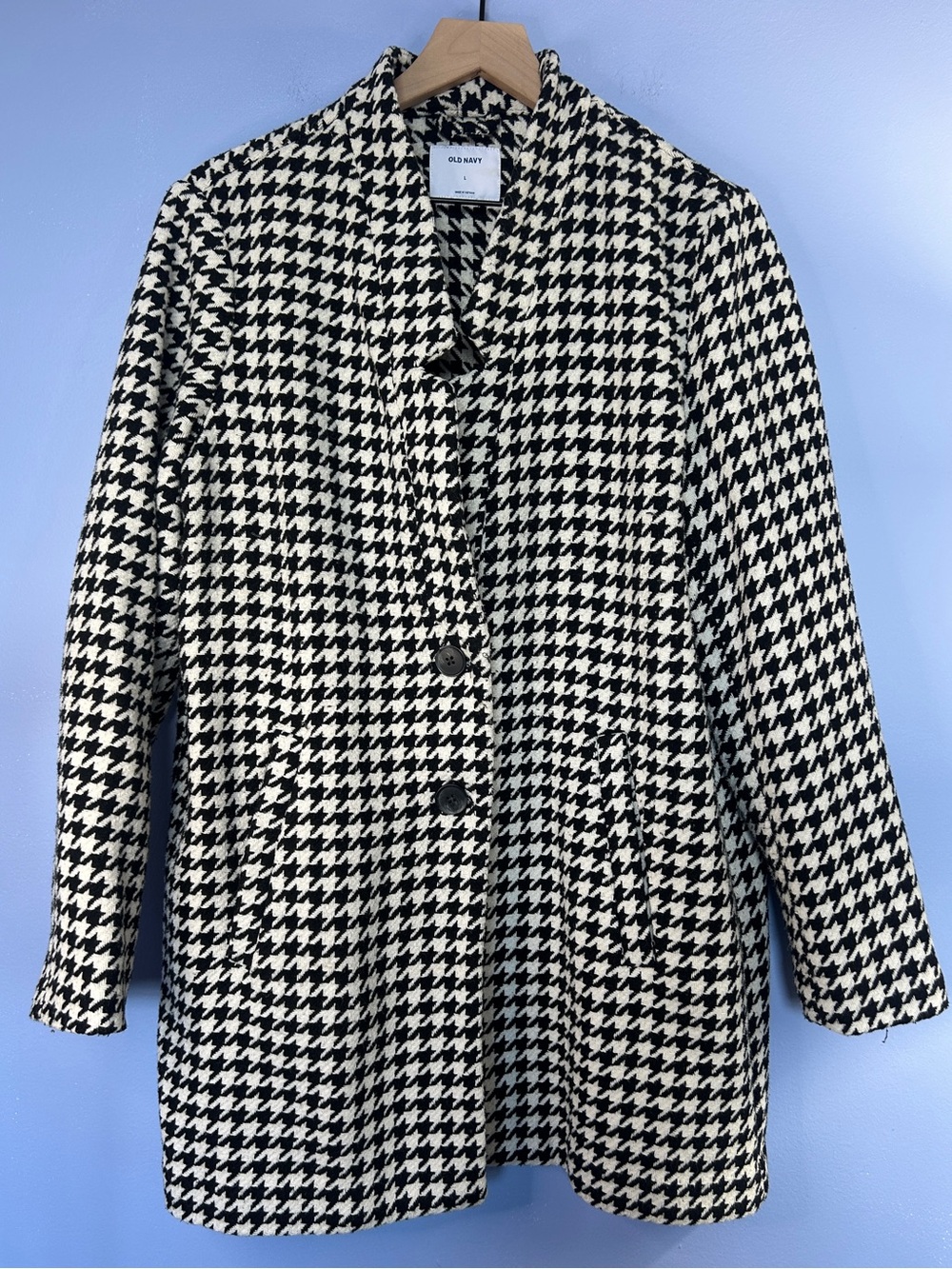 Women's Black & White Houndstooth Coat